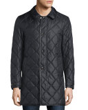 Quilted Nylon Carcoat, Black