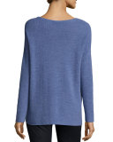 Long-Sleeve Boxy Ribbed Merino Wool Top