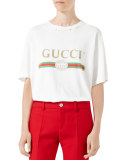 Gucci-Print Cotton Tee, White