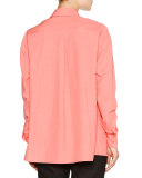 Balloon-Back Cotton Blouse, Melon