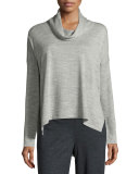 Cowl-Neck Box Top, Dark Pearl 