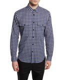 Bariet Check Long-Sleeve Sport Shirt, Inkwell Multi