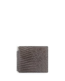 Lizard Leather Money Clip Wallet, Gray