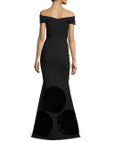 Vivietta Off-the-Shoulder Mermaid Gown, Black