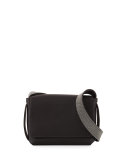 Leather Monili Small Crossbody Bag, Dark Gray