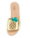 ibis pineapple slide sandal, gold