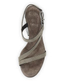Asymmetric Monili 60mm Sandal, Silver