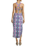 Yala Printed Cross-Front Coverup Dress