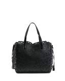 Liara Laser-Cut Butterfly Tote Bag, Black