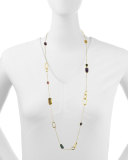 Murano 18k Mixed-Stone Station Necklace, 36"L