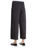 Easy Wide-Leg Ankle Pants, Black, Petite   