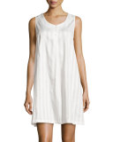 Tina Shadow-Stripe Sleeveless Sleepshirt
