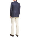 Rutherford Plaid Soft Sport Coat, Starlight Blue