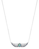 18K Scarab Diamond & Sapphire Pendant Necklace