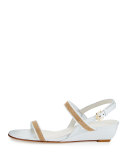 Inchains Leather Demi-Wedge Sandal, White