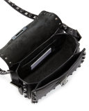 Rockstud Rolling Small Crossbody Bag, Black