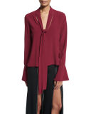 Diana Tie-Neck Long-Sleeve Top