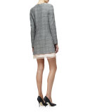 Price of Wales Plaid Shift Dress, Black/Pink