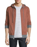 Feeder Stripe Zip-Up Hoodie, Cadmium Orange