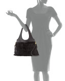 Zoe Small Fur Hobo Bag, Black