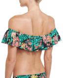 Farmhouse Floral Off-the-Shoulder Swim Top