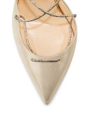Corsankle Lace-Up 100mm Red Sole Pump, Gold
