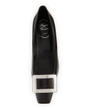 Decollete Belle Vivier Leather Ballerina Pump, Black