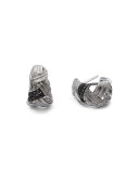 Palm Woven Earrings with Black Diamonds