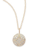 18k Small Pave Diamond Aladdin Disc Necklace
