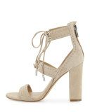 Dawn Studded Strappy Sandal, Light Natural