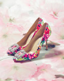 Hangisi Floral-Print 105mm Pump, Multicolor