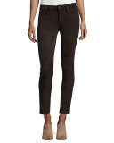 The Icon Faux-Suede Ankle Jeans, Smokey Quartz