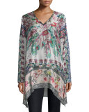 Tribeca Printed Georgette Tunic, Multi, Plus Size