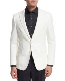 Textured Two-Button Sport Coat, White