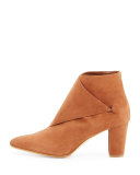 Diaz Suede Low-Heel Bootie, Camel