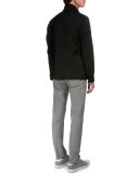 Raw-Edge Crewneck Sweater, Gray