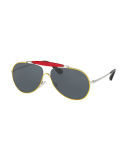 Metal & Enamel Aviator Sunglasses