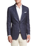 Rutherford Plaid Soft Sport Coat, Starlight Blue