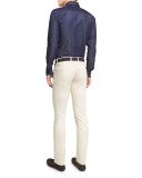 Japanese Denim Sport Shirt, Barchetta Blue