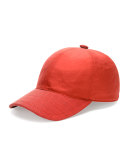 Croc-Detail Silk Baseball Hat, Red