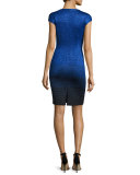 Metallic Degrade Peekaboo Cap-Sleeve Dress, Azzurine Multi