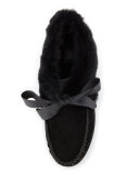 Aberdeen Fur-Lined Slipper, Black