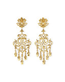 24k-Plated Scroll Chandelier Clip Earrings