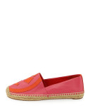 Lonnie Logo Espadrille Flat, Fiesta/Poppy Red