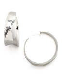 Hammered Silver Hoop Earrings