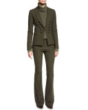 Hibiscus High-Rise Flare Pants, Loden