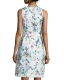 Sleeveless Floral Jacquard Dress 