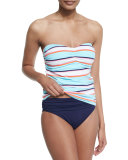 Striped Long Bandini Swim Top
