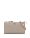 Robinson Pebbled Leather Crossbody Wallet, French Gray