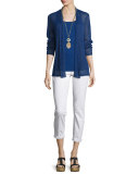 Stretch Boyfriend Jeans, White 